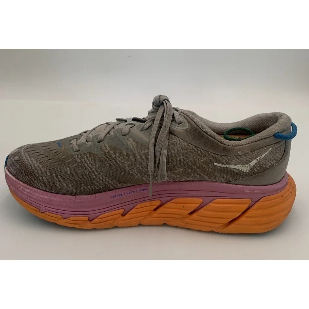 Hoka One One Womens Gaviota 4 Gray Orange WhiteRunning Shoes Sneakers Size 9.5B